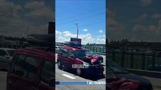 Цепное ДТП на внутреннем кольце МКАД собрало три машины #forsage_by #дтп #гаи
