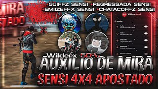 Novo🎯 AUXILIO DE MIRA FREEFIRE 📲⚙️SENSI PARA 4X4 APOSTADO  - SENSI ANDROID E IPHONE - SENSI FREEFIRE