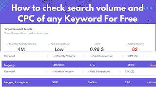 How to check search volume and CPC of any keyword for free screenshot 2