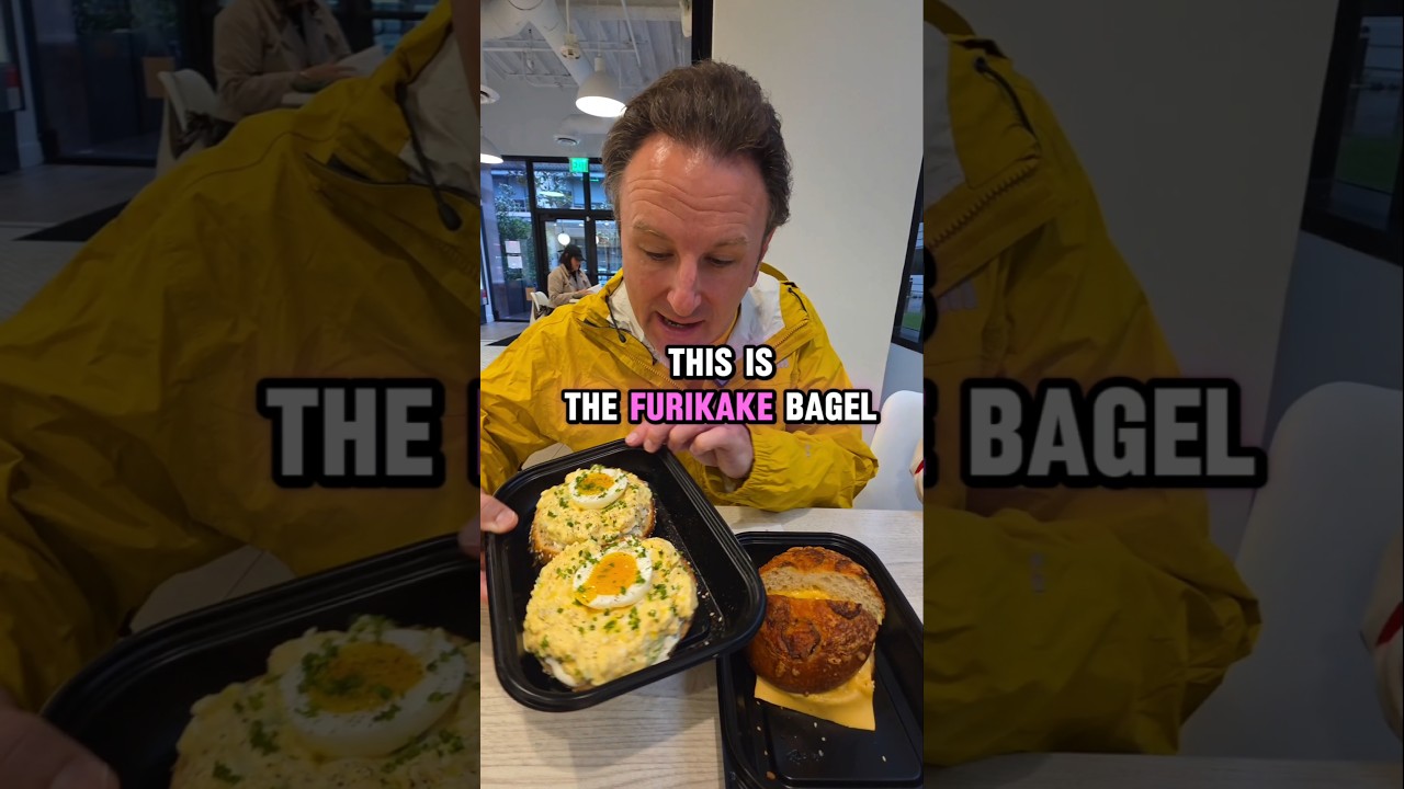 Eating Rise Bagels in Irvine