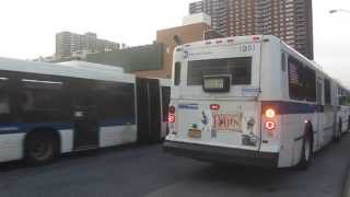 1999 New Flyer D60HF #1001 (ex-#5355) and 2012 Novabus LFSA #5867 on the M102