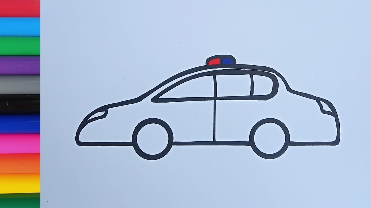 How to draw a police car | step by step for kids | drawing video - YouTube