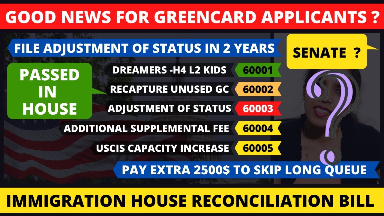 BILL PASSED IN HOUSE GREEN CARD For Dreamers H4 and L2 Kids