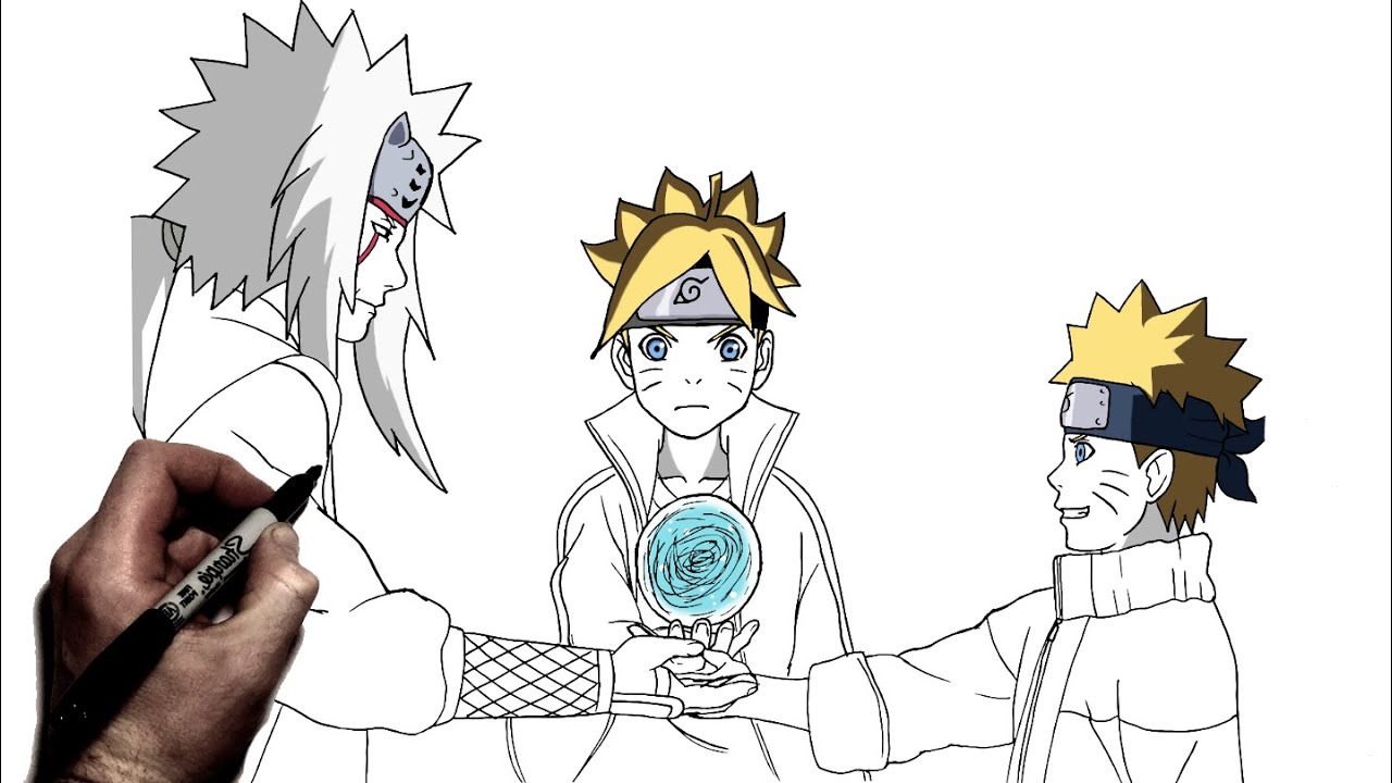 How To Draw Minato (Rasengan), Step By Step