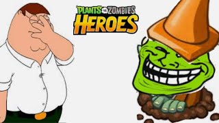 peter griffin plays plants vs zombies heros