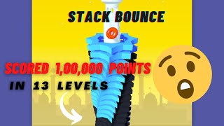 I SCORED 1,00,000 POINTS IN STACK BOUNCE ( FREE ONLINE GAME ) screenshot 1