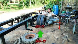 🔥Upgrading a 1-ton crane to Hyundai 1.25 wheels | three-wheeled vehicle using pneumatic brakes.
