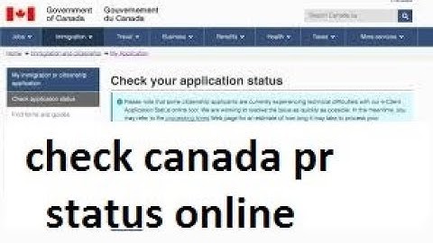 how to check status of canada PR application online