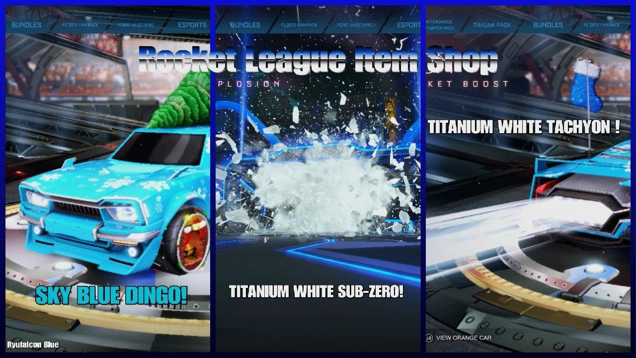 Rocket League Item Shop HDR 🚀[TITANIUM WHITE SUB-ZERO! - SKY BLUE DINGO!]|Ryufalcon Blue