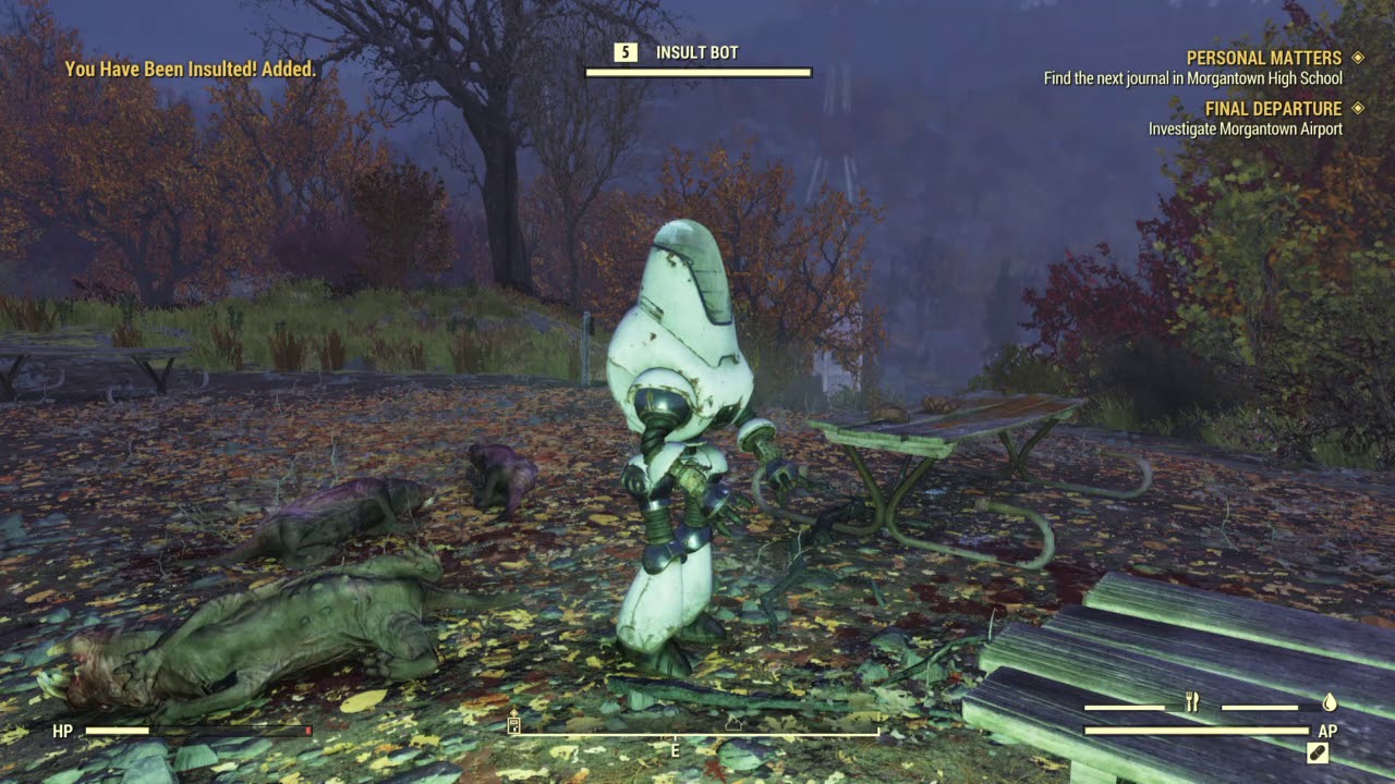 Fallout 76. Me getting destroyed by a level 5 robot...
