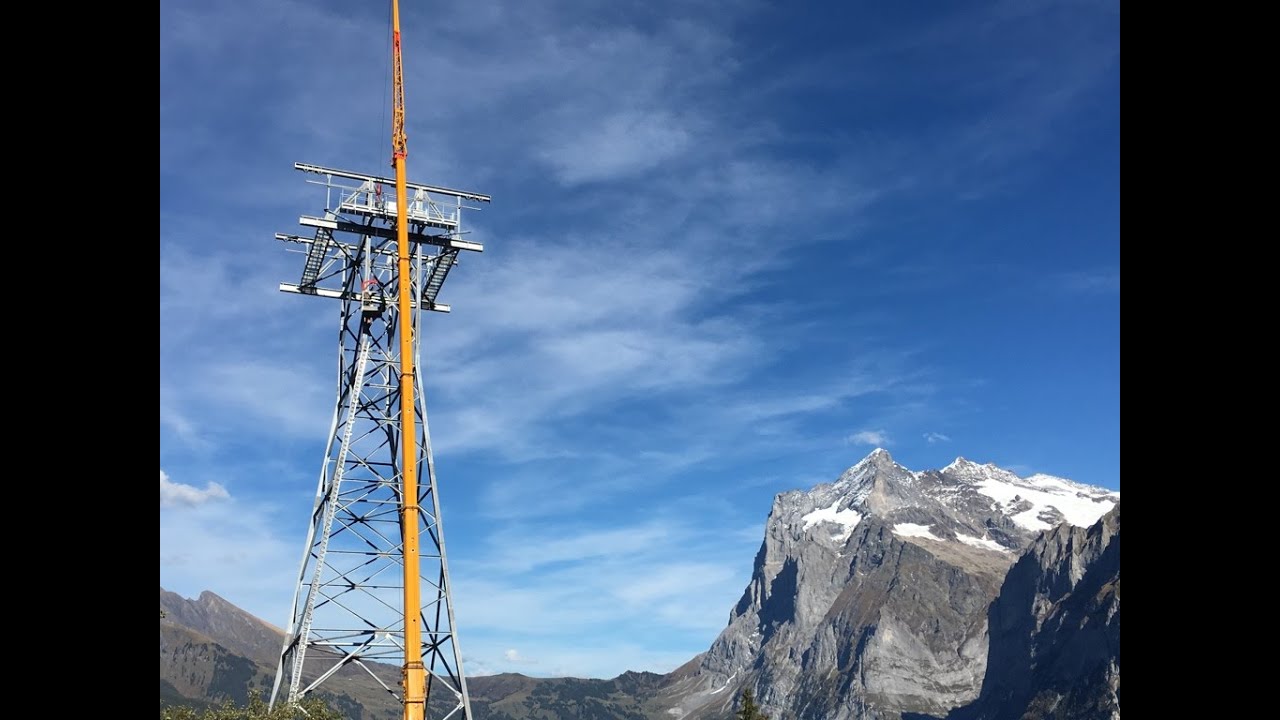 Grindelwald. Bau der V-Bahn. Herbst 2018