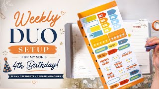 My Son Turns 4! 🎉💛 | Bright Summer Birthday Planner Setup (Weekly Duo)