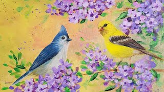 How to Paint Spring Songbirds Acrylic Painting LIVE Tutorial