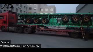 Two units flatbed semi  trailer stack as one package to arrange delivery for our customer now