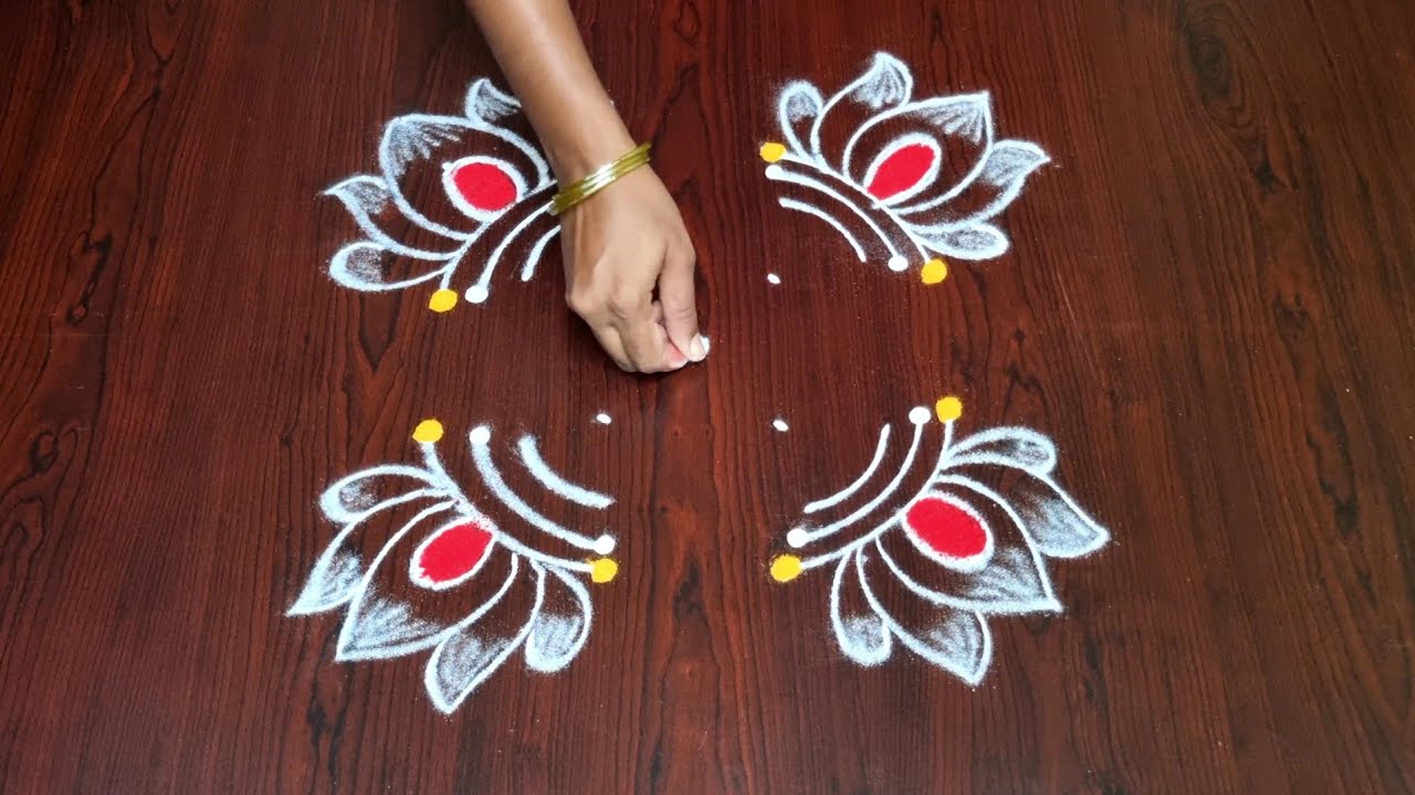 Lotus rangoli || daily rangoli || rangoli designs ||