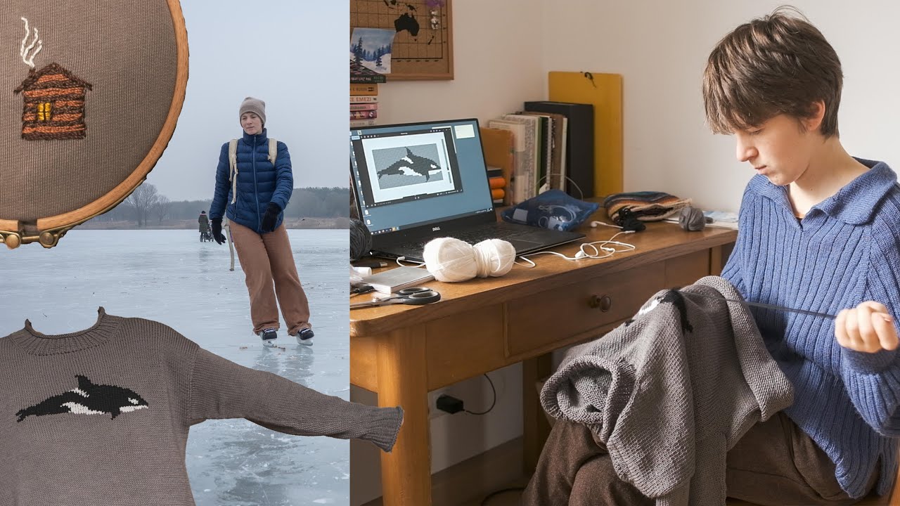 Зимний видеоблог о творчестве | Катание на коньках, вязание и стрижка волос