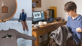A Crafty Winter Vlog |  Ice Skating, Knitting & Cutting My Hair
