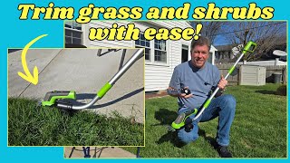 Grass & hedge trimmer with wheeled extension for easy work! #ad