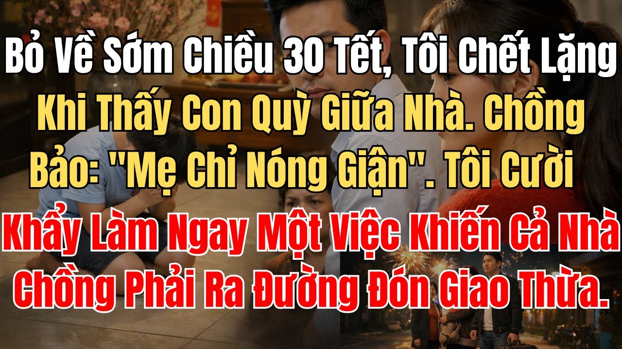 Bỏ Về Sớm Chiều 30 Tết, Tôi Chết Lặng Khi Thấy Con Quỳ Giữa Nhà. Chồng Bảo: