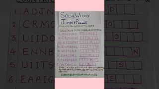 SOLVE WEEKLY JUMBLE PUZZLE IN ENGLISH (FIND OUT ARAB COUNTRIES) #shortsviral @Nissarwritings