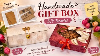 DIY Gift Box from Cardboard 🎁 | 2 Beautiful Handmade Storage & Gift Boxes