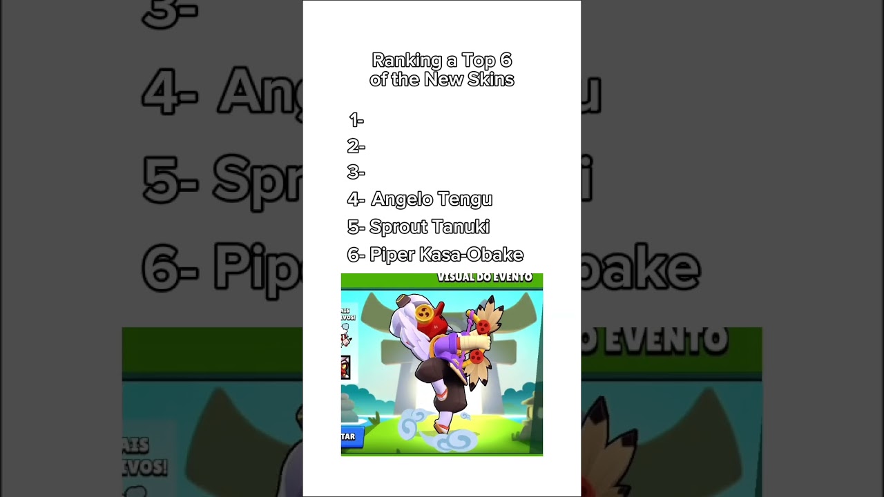 Ranking a top 6 of Brawl Stars new skins. 