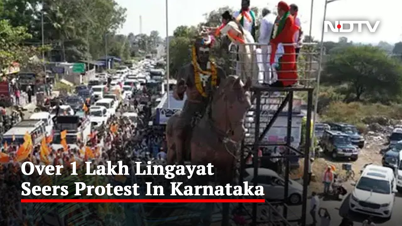 Over 1 Lakh Lingayats, Led By BJP MLA, Stage Massive Protest In Karnataka