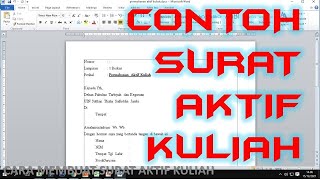 contoh surat aktif kuliah |cara membuat surat aktif kuliah