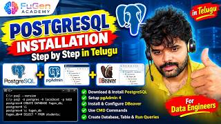 3- PostgreSQL Installation in Telugu |  DBeaver Setup Step by Step | SQL for Data Engineers
