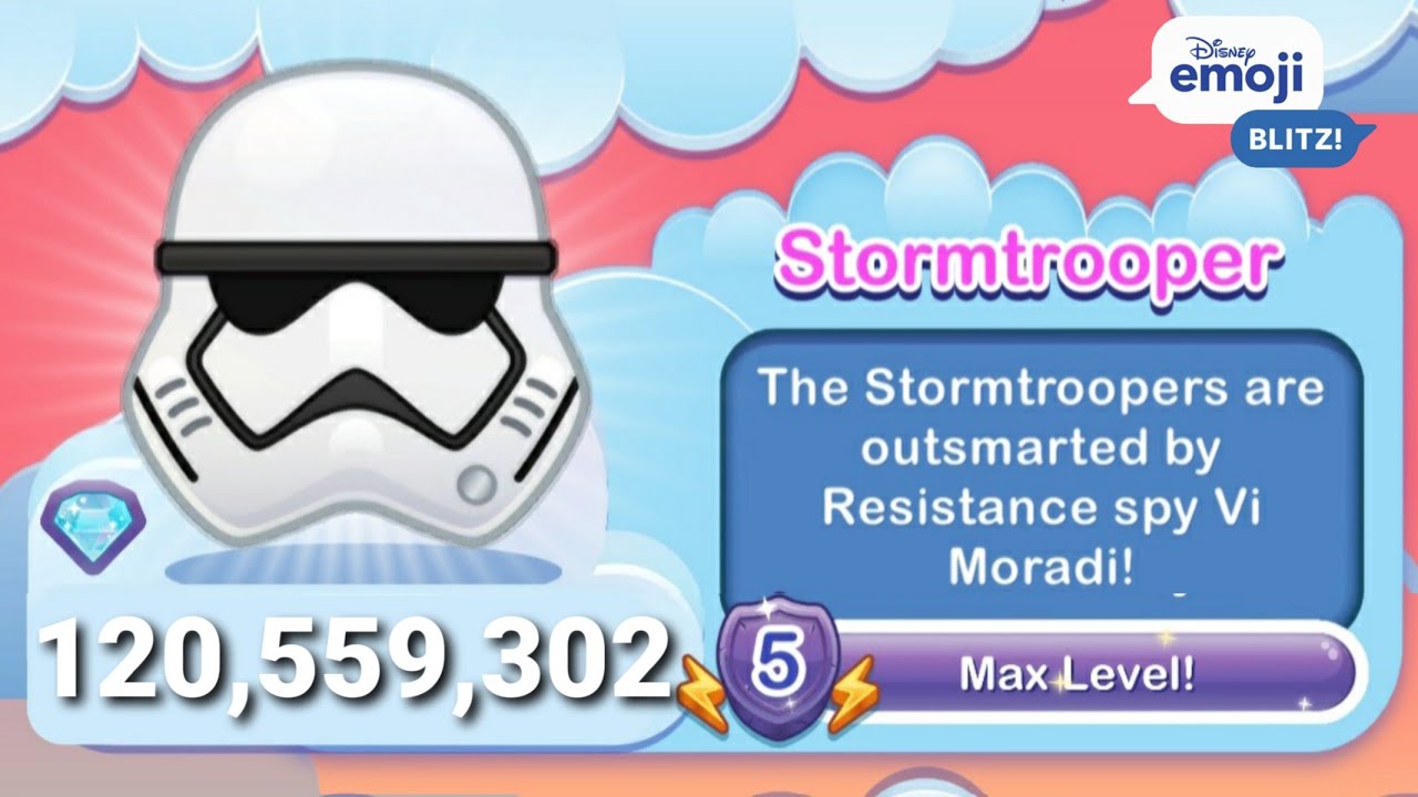 Disney Emoji Blitz - Stormtrooper (Level 5) - Star Wars - Disney Villain- HIGH SCORE 120M- Gameplay