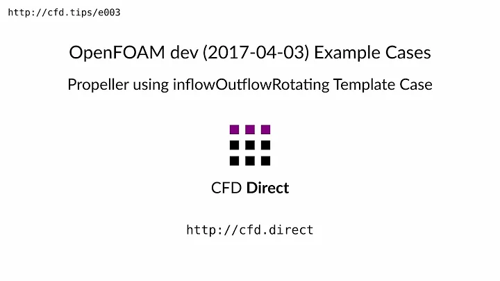 OpenFOAM dev (2017-04-03) Example Cases: Propeller using inflowOutflowRotating Template Case
