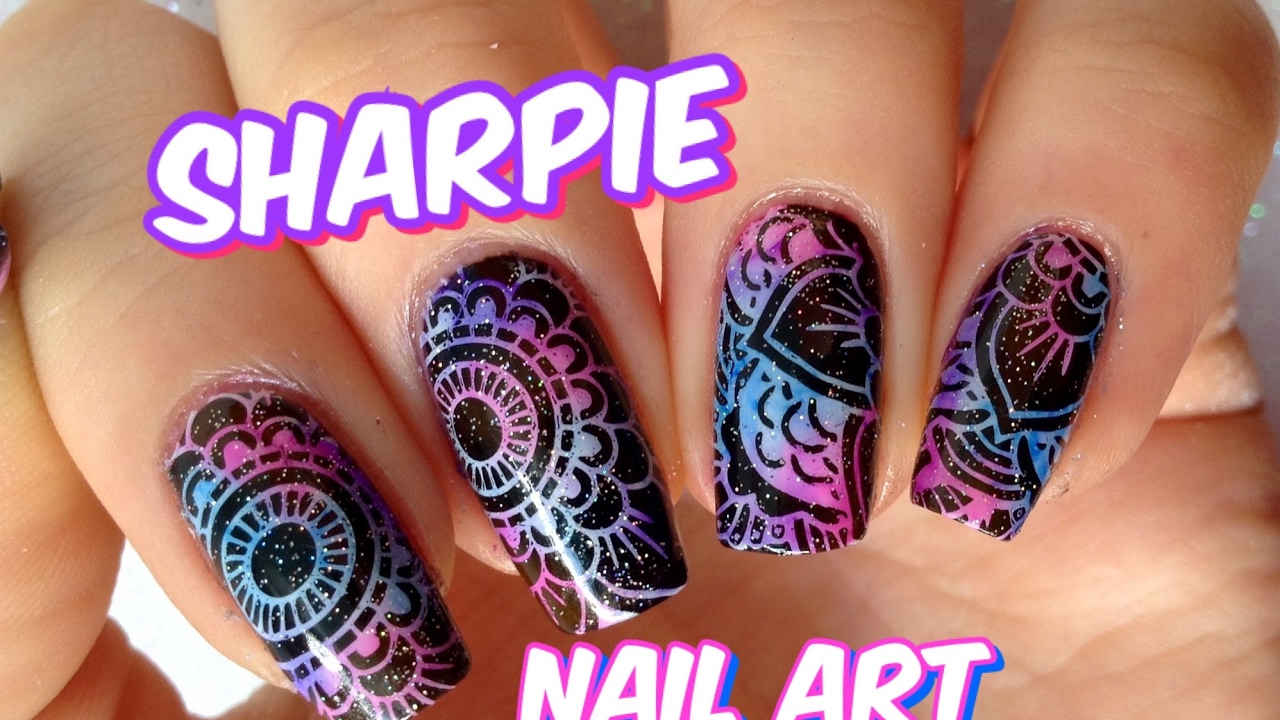 3. Creative Black and White Sharpie Nail Art Ideas - wide 11