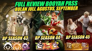 😱 FULL REVIEW BOOYAH PASS BULAN JULI, AGUSTUS, SEPTEMBER! BP SEASON 43, 44 & 45 FF TERUNGKAP! 
