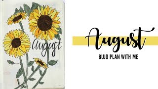 BUJO AUGUST 2018 | August Bullet Journal Setup 2018 | Sunflower Themed BUJO