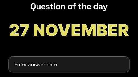 Dropee Question of the day 27 November | Dropee Question of the day Today | #dropee |