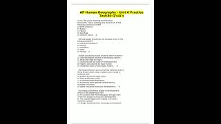 Ap Human Geography Unit 6 Practice Test80 Qsas Net Worth