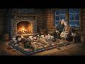A Snowstorm Day with Grandparents - Warm Family Life in Winter Wooden House | Ghibli ASMR