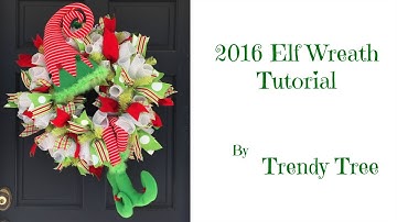 2016 Elf with Striped Hat & Legs Wreath Tutorial