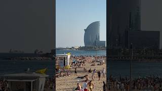 Barcelona Spain: Relaxing Beach Walk Beside Mediterranean Waves