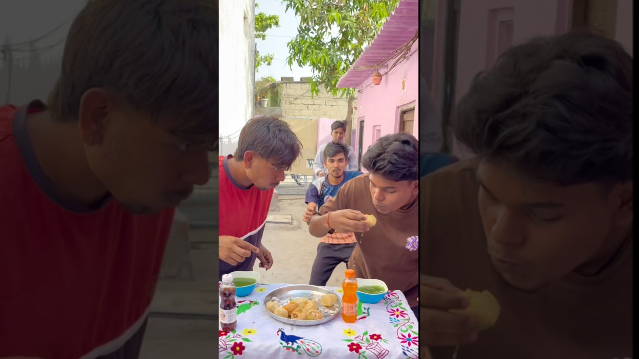 Pani Puri Eating Challenge🤣 #funny #eating #comedy #challenge #trending