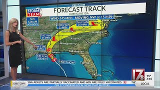 Hurricane Ida Sunday 5 a.m. forecast