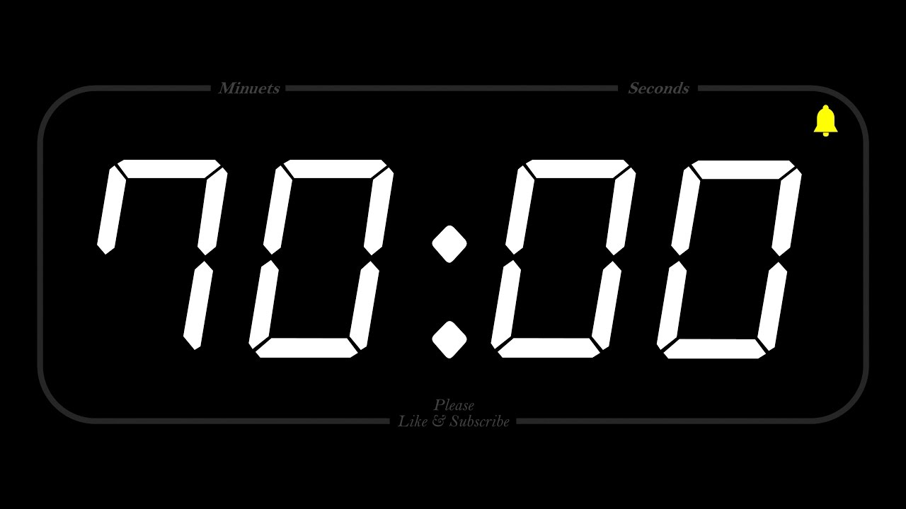 70 Minute - Timer \U0026 Alarm - 1080P - Countdown