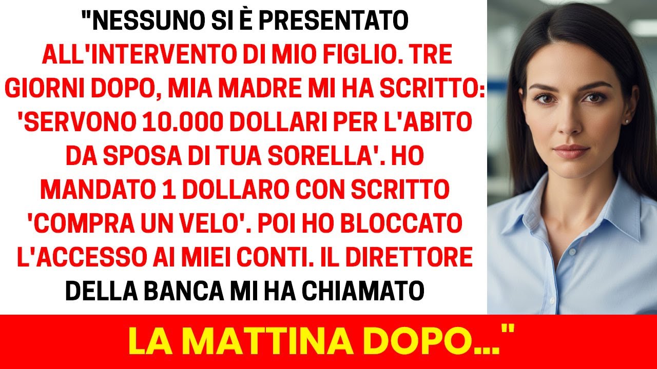 Il dottore era appena uscito dalla sala operatoria dicendomi che mio figlio di sette anni ce l'aveva fatta, quando il telefono vibrò nella mia tasca. Ero sola in quel corridoio d'ospedale da tre...