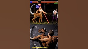 Motaro MK3 (1995) "laser" fatality vs MK1 (2023) "Brain blast" fatality. #shorts