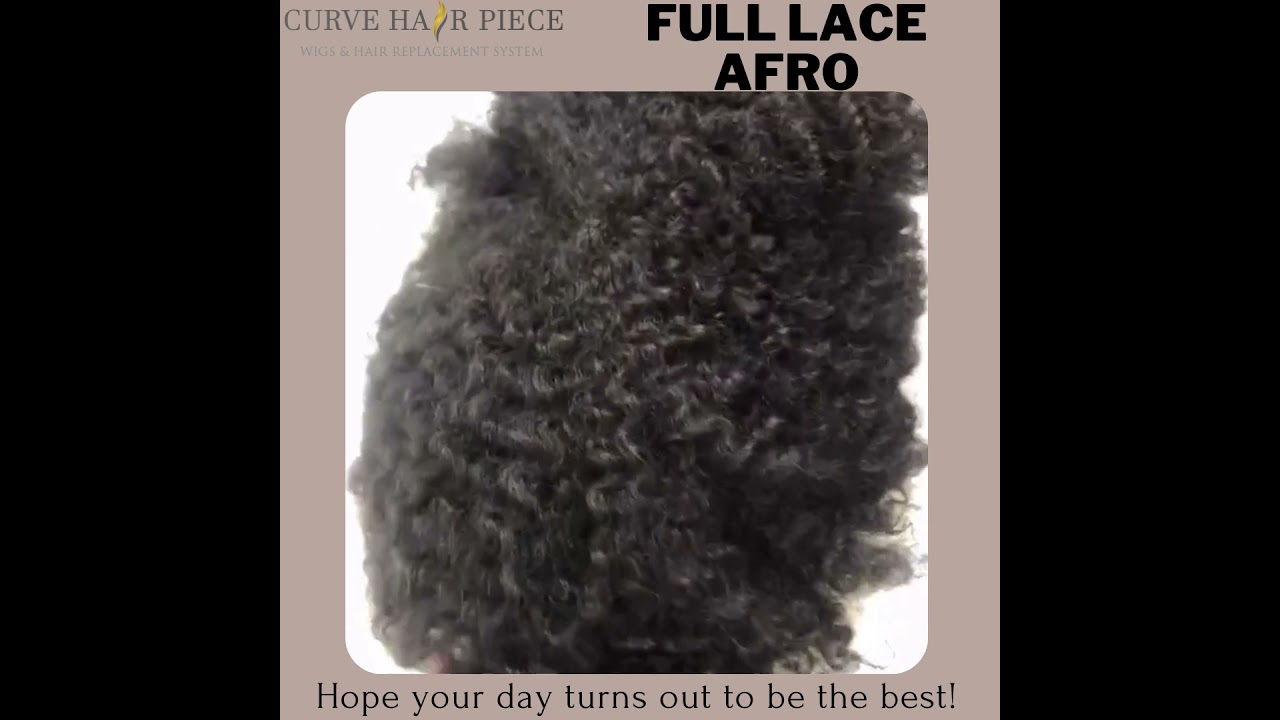 $280 Afro Curl Toupee for Black Men 6MM HD Lace African American Human Hair Replacement Systems.