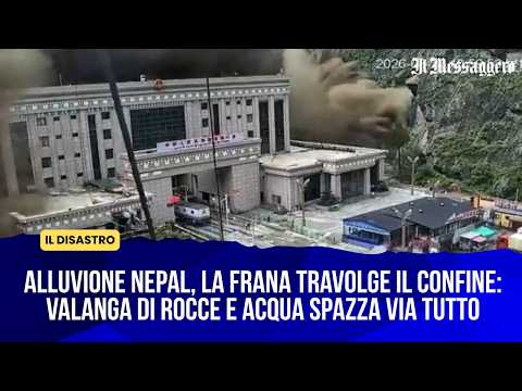 Video Nepal-Tibet, la frana travolge il confine: valanga di rocce e acqua spazza via tutto
