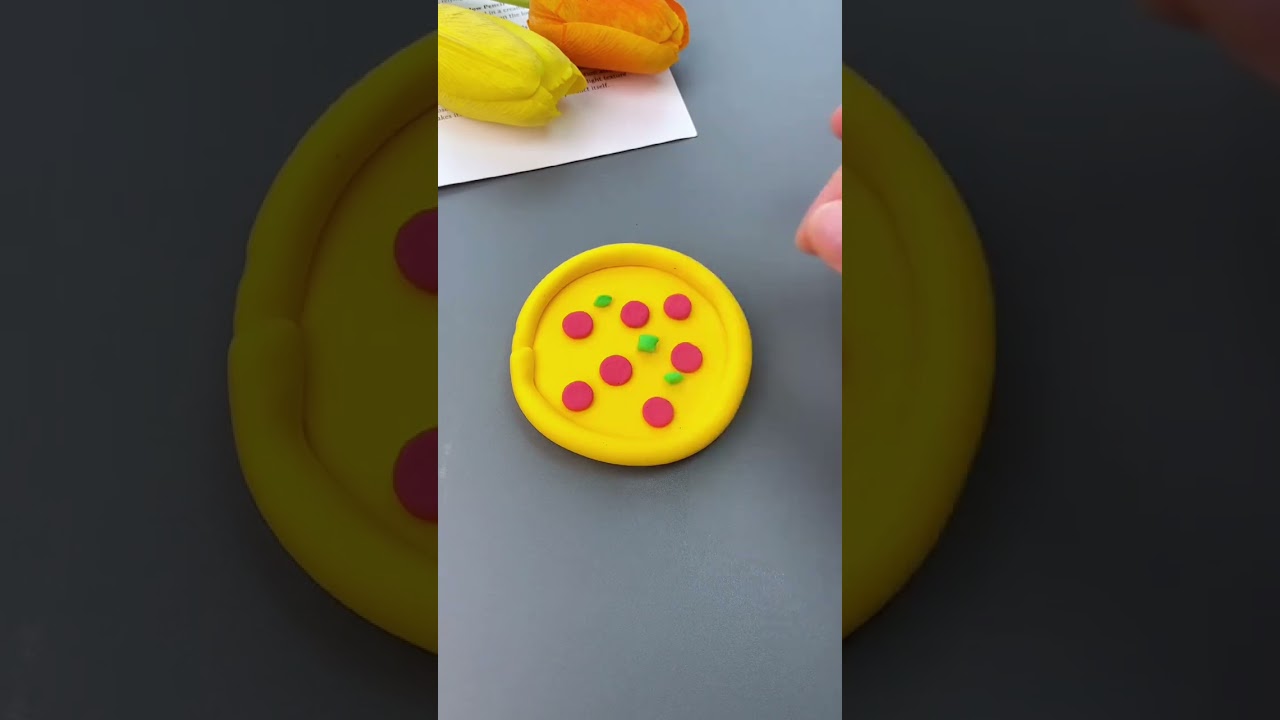 Teach you how to make pizza with clay in a few simple steps. Parent-child crafts. Kindergarten craf