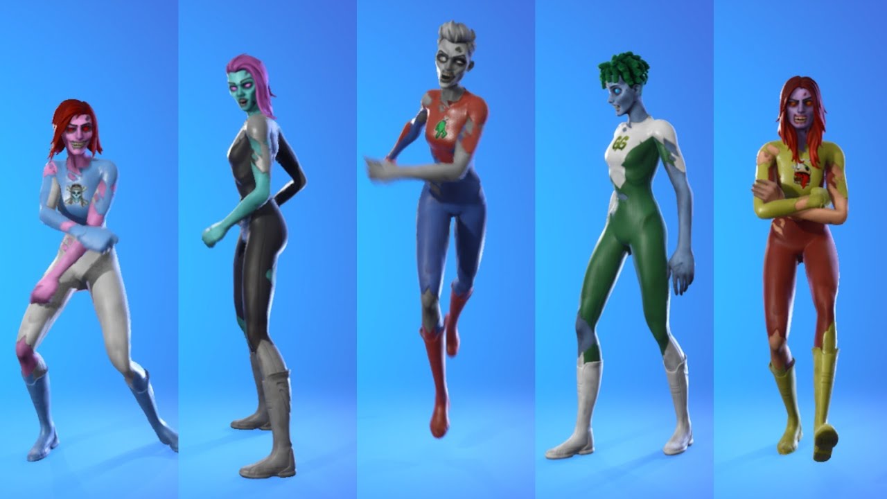 Fortnite Superhero Zombie Skins Showcase With Icon Series Dances 