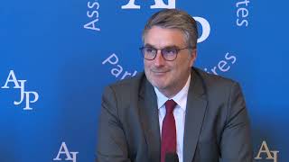 06/12/2023 Conférence de presse de l’AJP : M. Florent Boudié, député Renaissance de la Gironde, R...