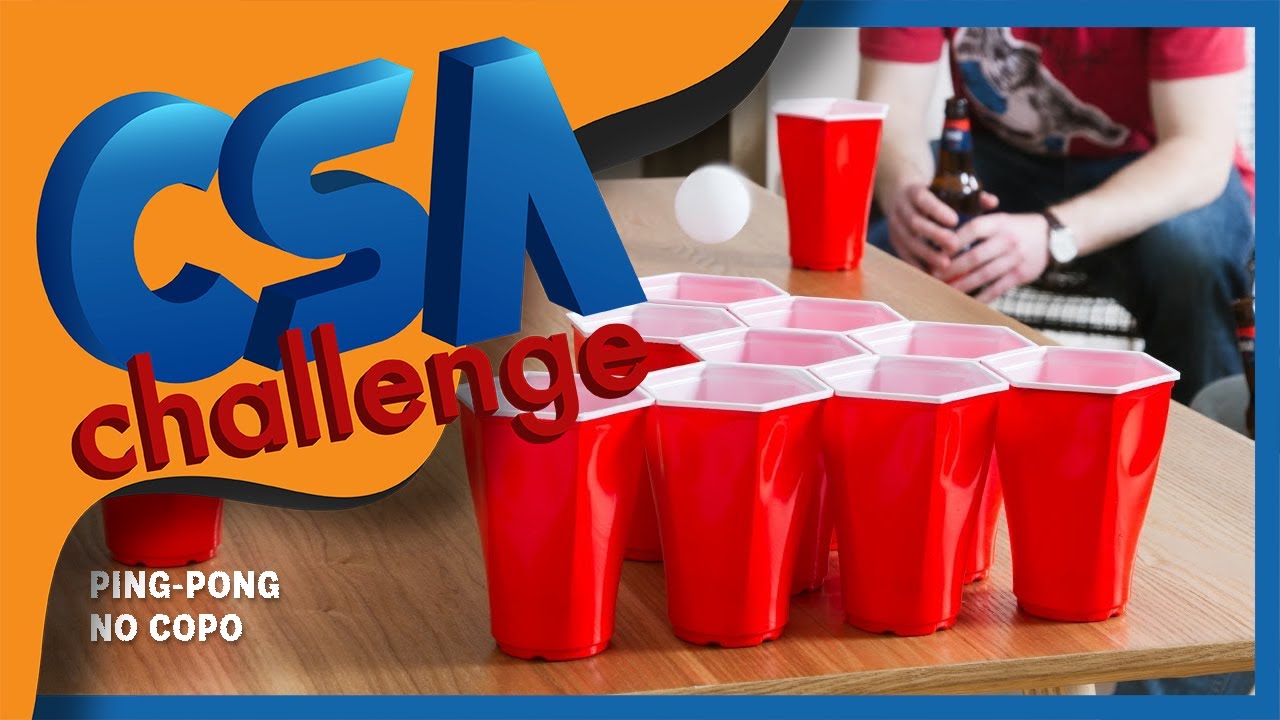 Desafio do pingue-pong no copo 